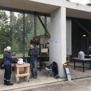 Course participants working in the Bays of the Courtyard.
