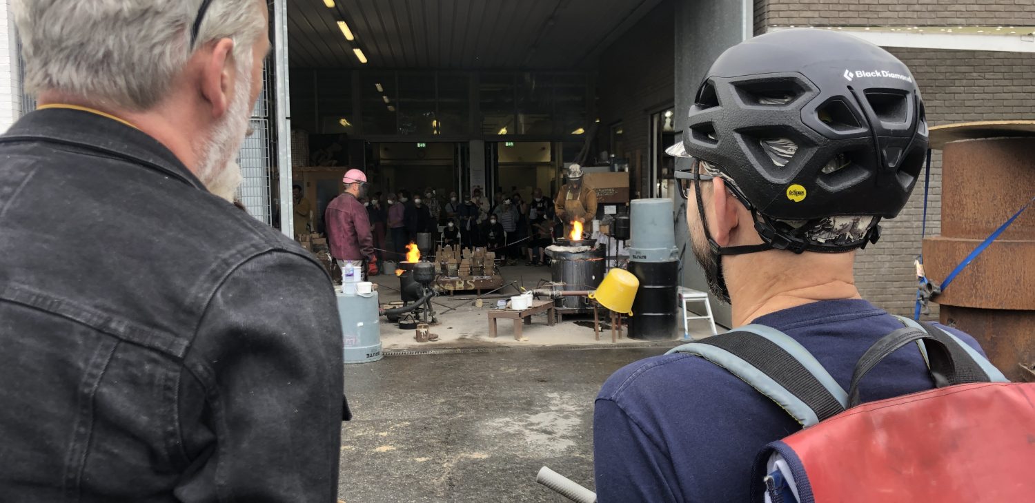 Audience viewing the pour, Alternative Foundry Practices.